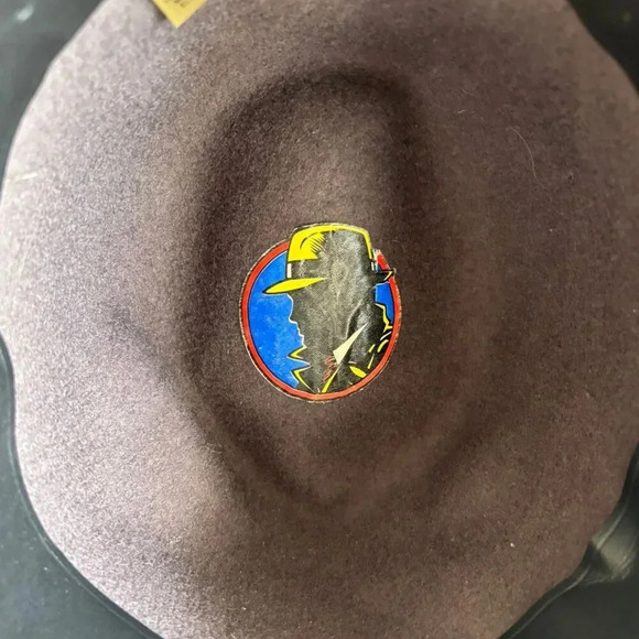 Dick Tracy Womens Disney Vintage wool Fedora Hat Black Size Medium - Picture 7 of 11